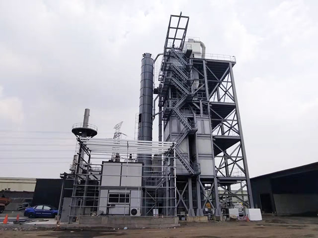 宏健系列(lie)LB3000瀝青混凝(ning)土攪拌站(zhan)配套LRZ120型瀝(li)青廠拌熱(re)再生設備(bei)